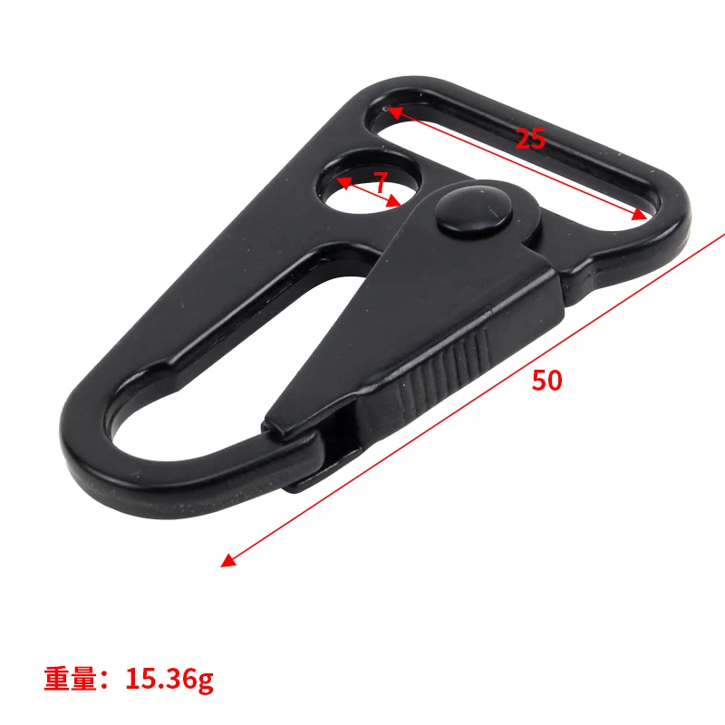 Factory Supply Black Snap Hook Buckle 25mm Outdoor Carabiner Hook HK Sport Metal Olecranon Snap Clasp