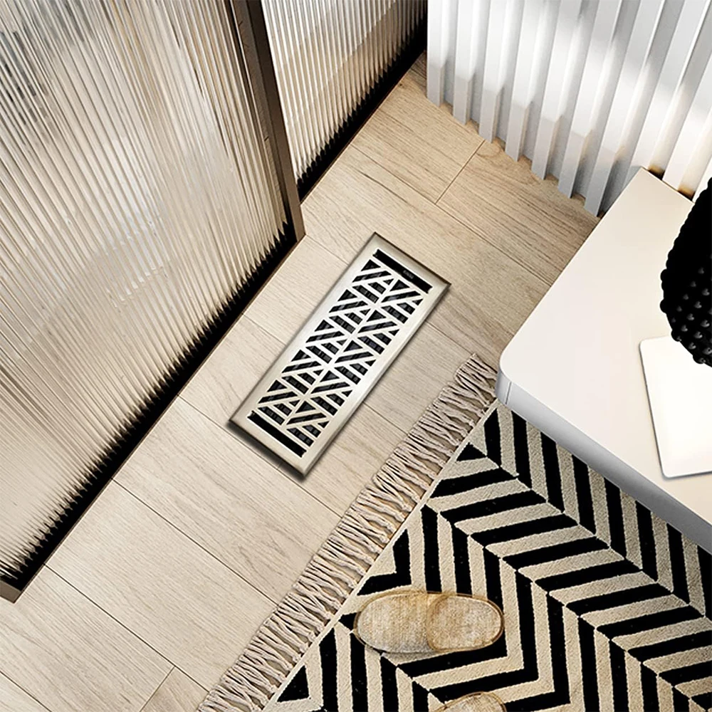 4x12 inch  Heavy Duty Floor Vent Covers Metal Damper Attached Floor Register Steel Vent Cover for Home Floor