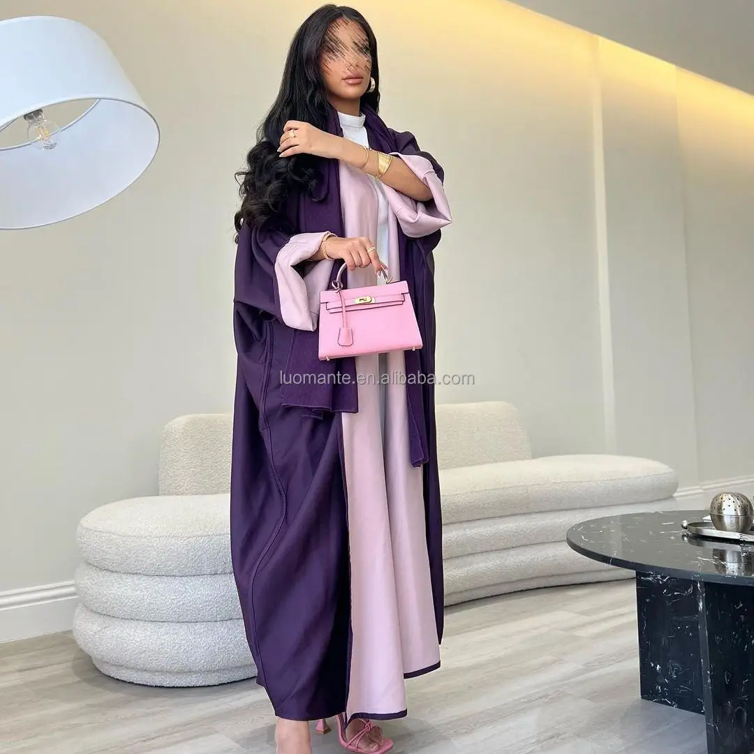 Abaya Manufacturer Islamic Custom double sided reversable abaya modest Muslim Open Abayas