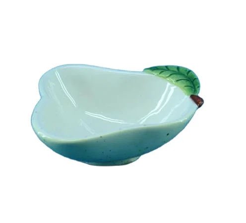 Hand-painted ceramic pear shaped dish for home/kitchen decoration
