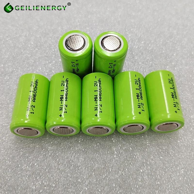Ni-MH Cell 1/2AA  1.2V 600mAh Rechargeable NiMH Battery