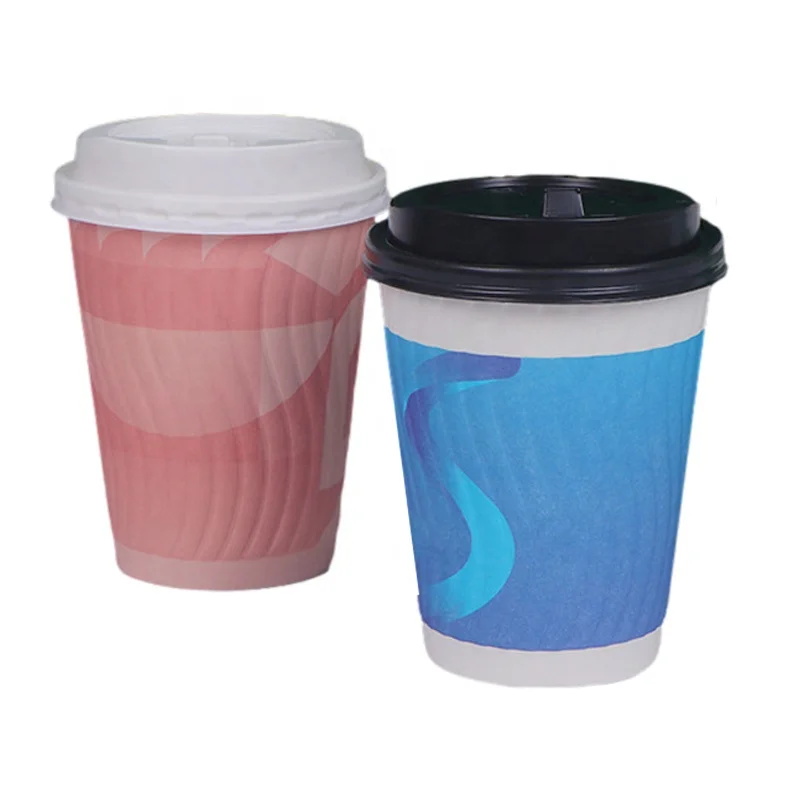 Food Grade Recyclable Disposable Custom Logo Kraft 6oz 8oz 12oz 16oz 20oz 22oz Hot Cafe Coffee Paper Cup with Lid