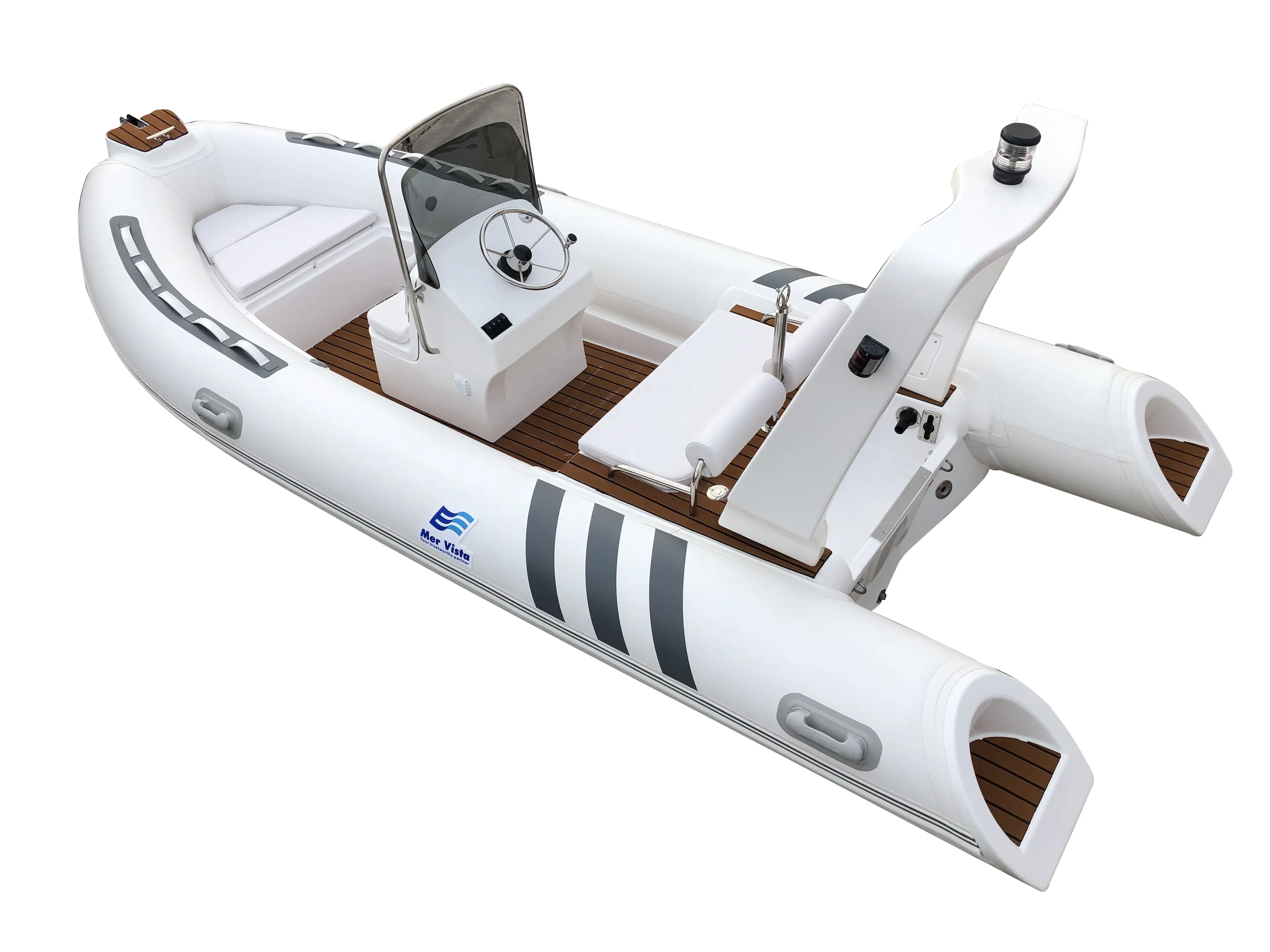 CE Rib Boat16ft Deep V-shape Fiberglass Hull Hypalon or Pvc Tube