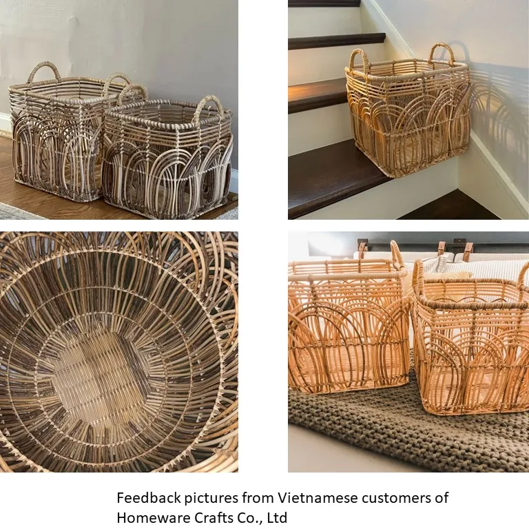 New Arrival Rattan Woven Baskets Suppliers Weaved Baskets Wicker Collapsible Clothing Laundry Hamper Home Storage Organization