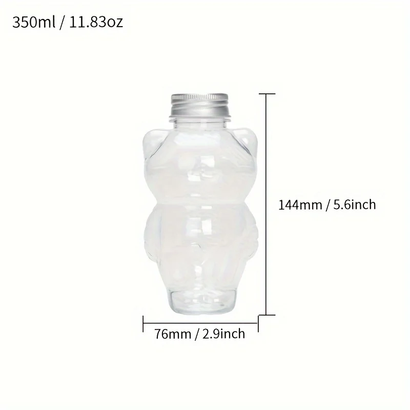 Customized PET 350ml Cute Cat Shaped Milk Tea Bottle Juice PET Bottle