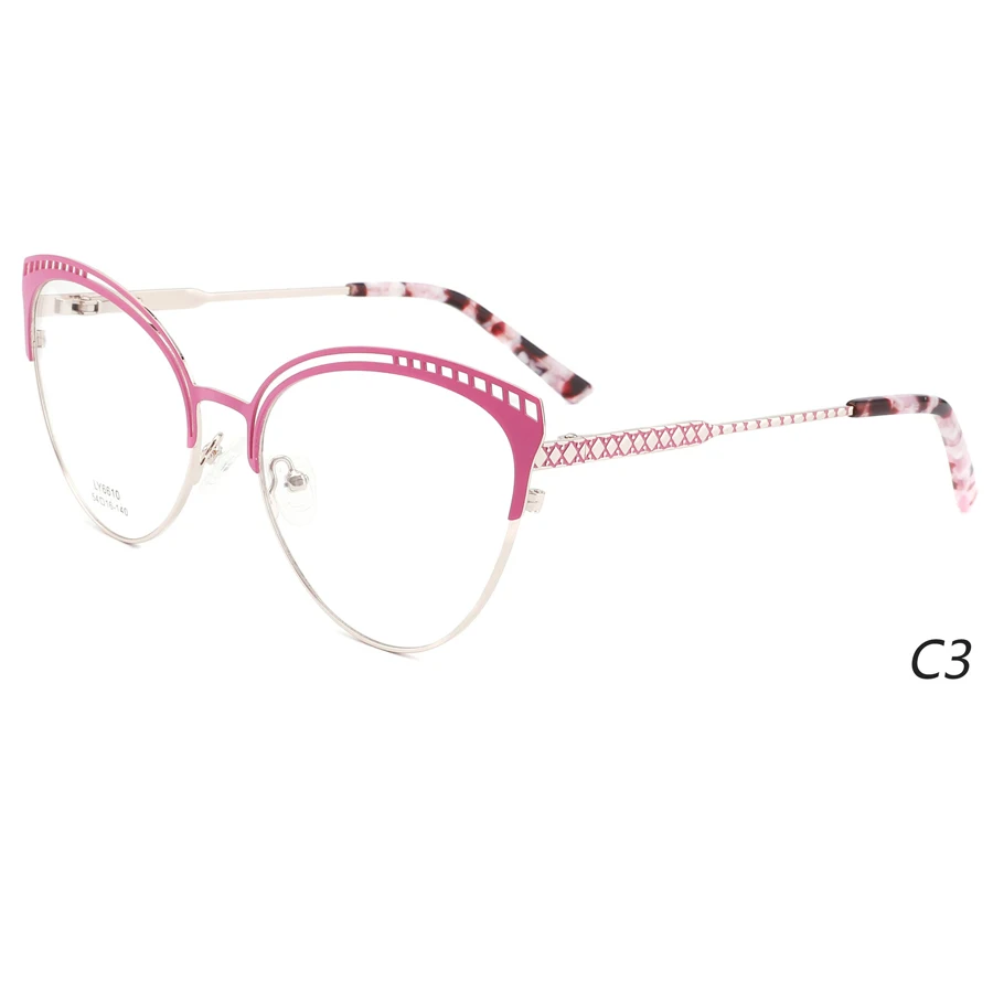 Hot Sale Factory Direct Metal Eye Glasses Cat Eye Frame Eyeglasses For Women