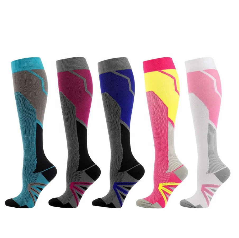 Quick Dry Women Long Tube Sports Socks Men Breathable Sweat-Absorbent Stockings Men Crew Tennis Compression Socks for Outdoor