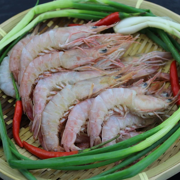 
frozen pink shrimp prawn whole round fresh seafood 