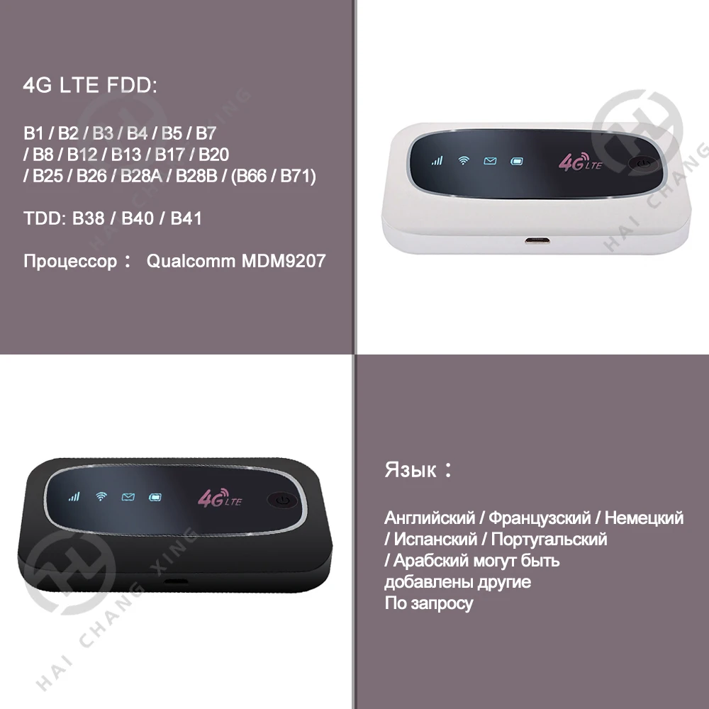 HCX H7 Разблокированный 4G LTE MIFIS WIFI модем маршрутизатор Мобильный Wi-Fi 300