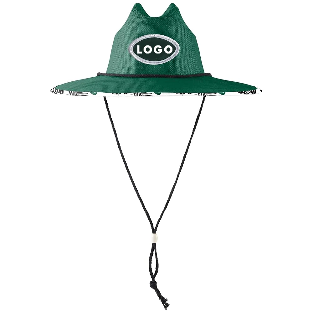 Men Women Summer Sports Travel Printed Cowboy paper cloth Panamanian Straw Hat Lifeguard Surf Surf Straw Hat