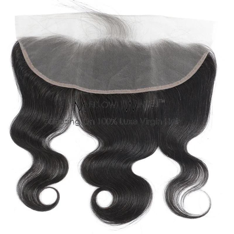 
Mellow Waves Natural Color Body Wave Brazilian Raw Cuticle Aligned Virgin Human Hair 13x4 HD Lace Frontals 