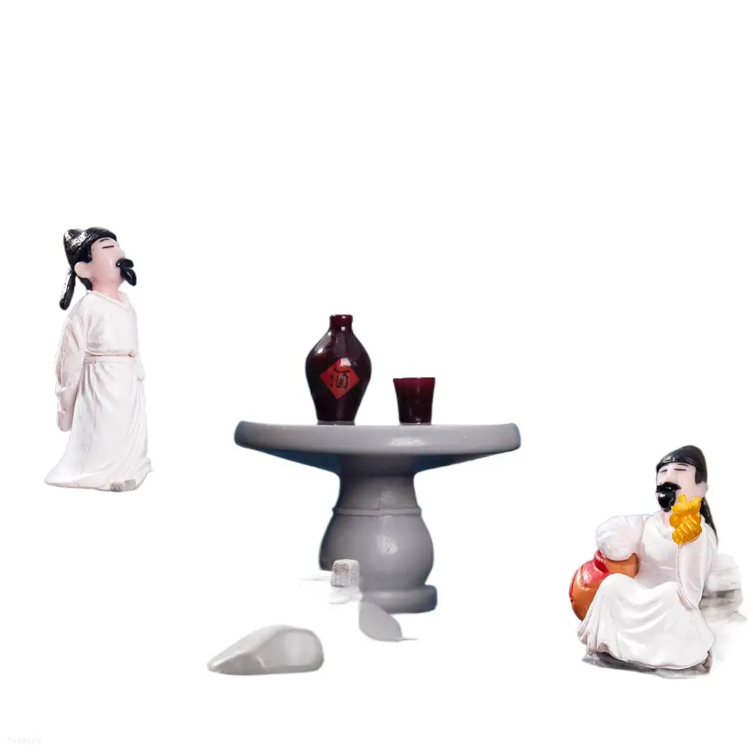 landscape Chinese stone table and chair Li Bai diy gardening materials decorative accessories mini miniature ornaments