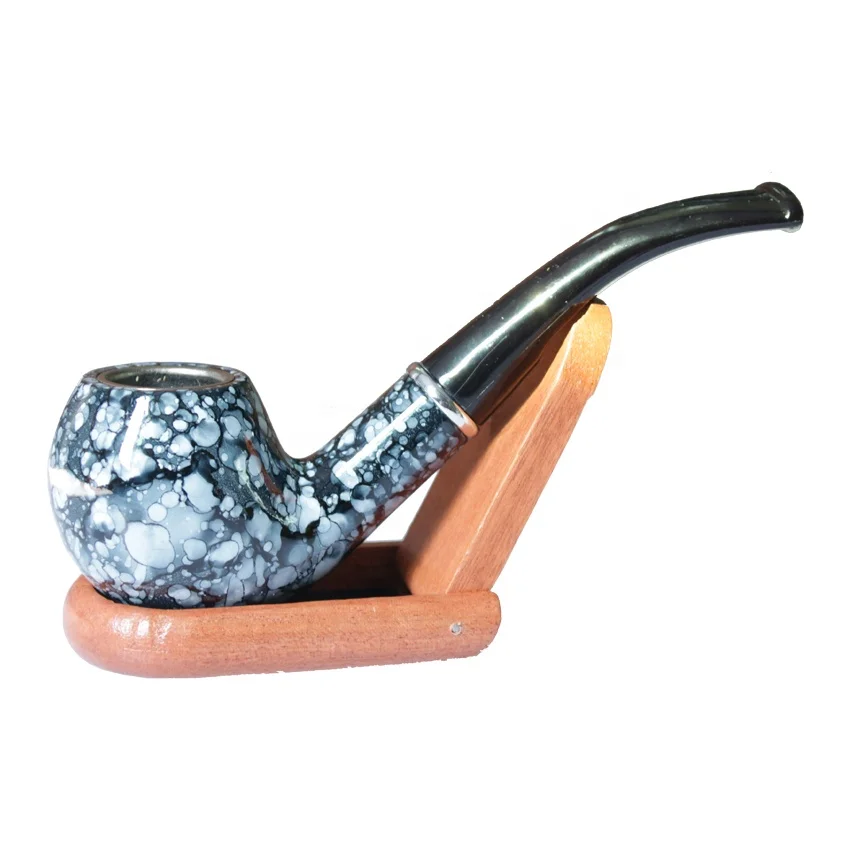 Wholesale  Brown Resin Smoking Pipe Handcrafted Short Traditional Classic Pattern Engraved Wooden Smoking Pipes