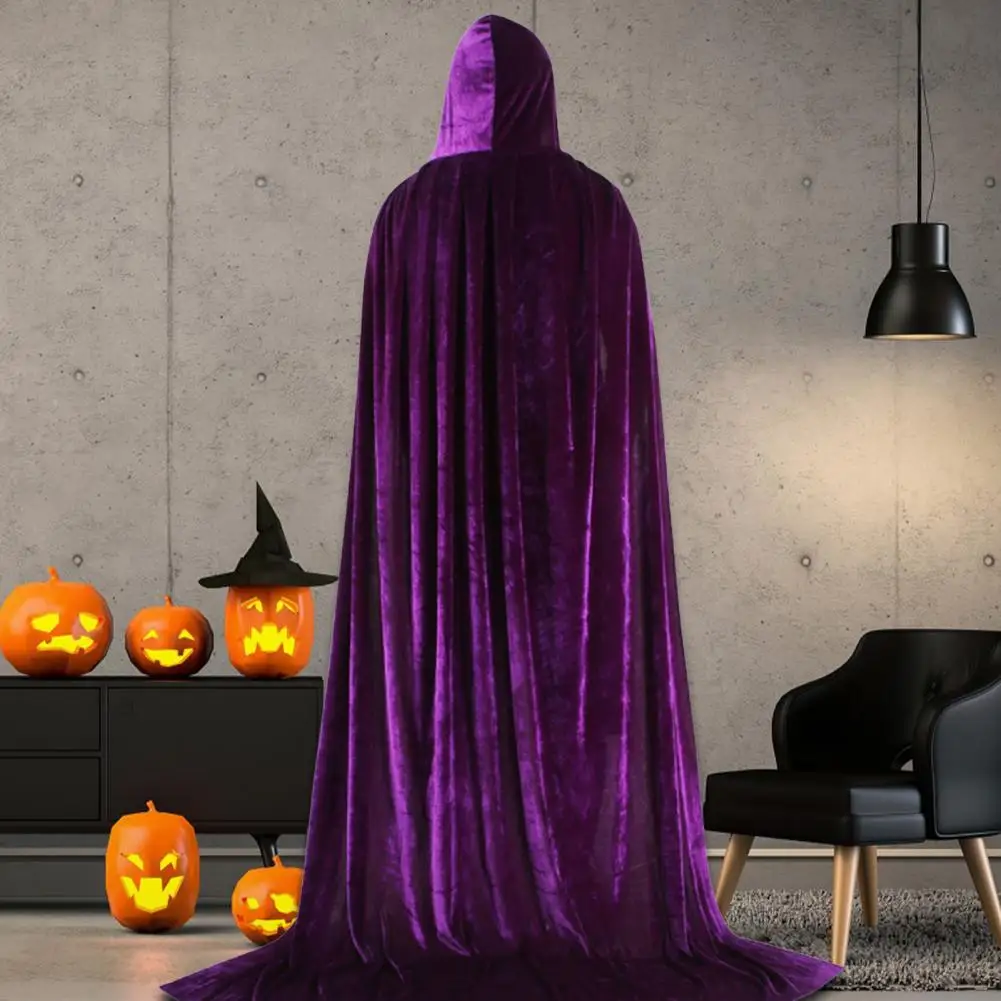 Fashion party Hooded Cloak Long Velvet Vampire Halloween Costume Cape for men and women