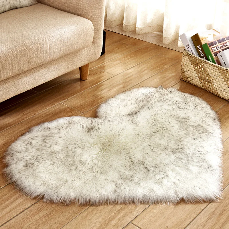 Hot sale Long fluffy rug Heart carpet non-slip mat for girl room