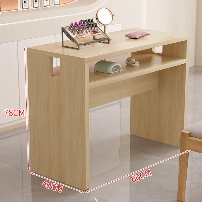 Factory price super strong load-bearing double layer classification salon furniture original wood manicure nail table