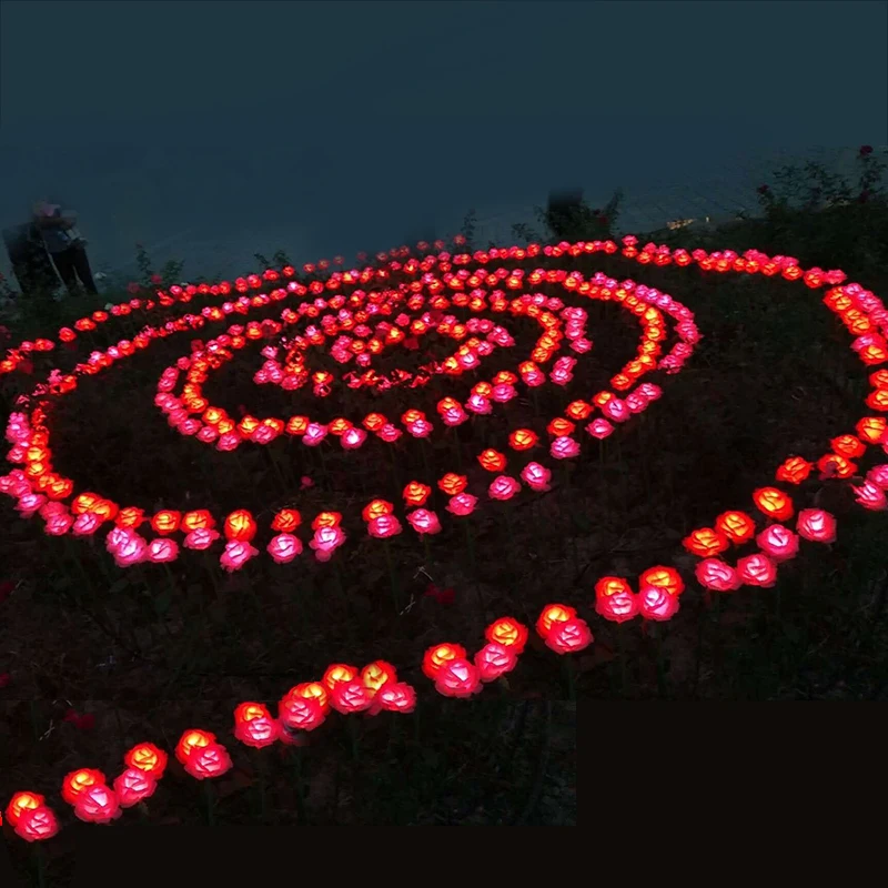 Led light up indoor outdoor LED Rose Ground plug light