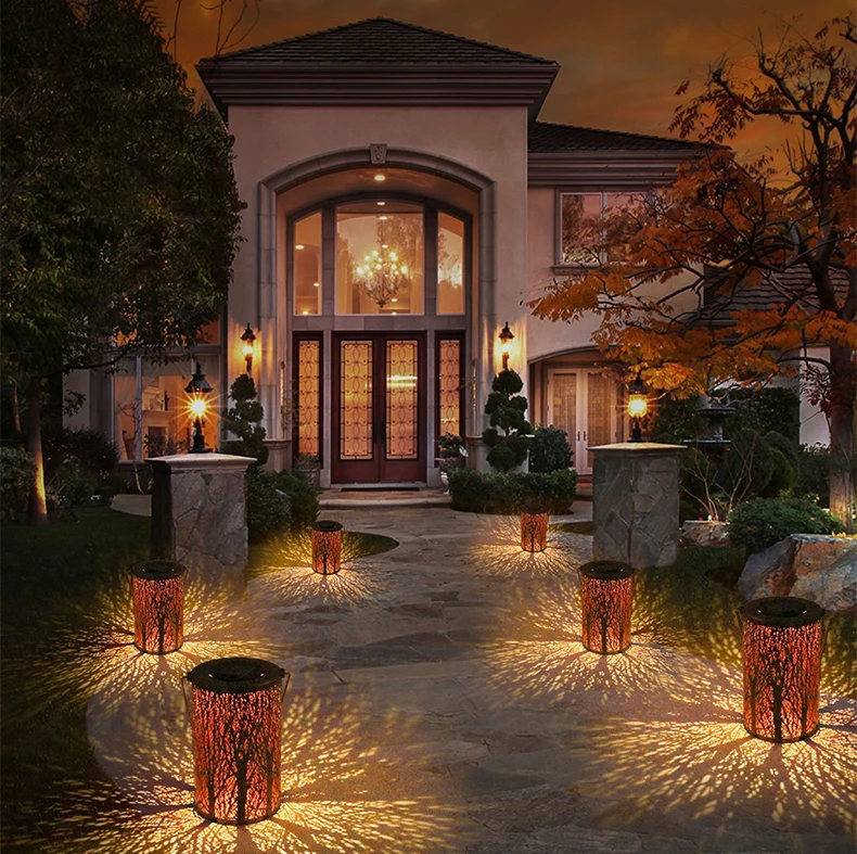 Outdoor Waterproof Decorative Lantern Hanging Big Solar Metal Watering Can Lights For Garden Table Patio Yard Pathway Walkway