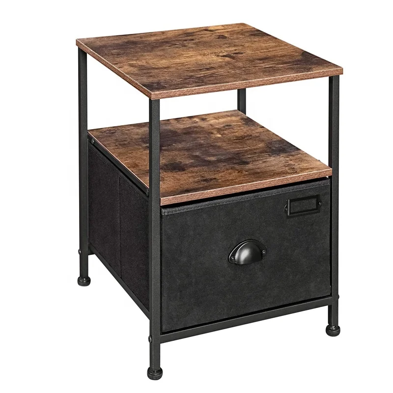 Perfect new style classic bedside table high quality slate grey night stand europien bedside table modern with leather drawers