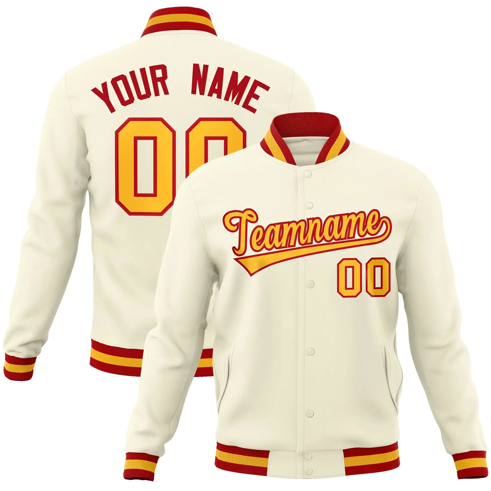 Custom Baseball Jacket Classic Style Cotton Jacket Personalized Team Name Number Logo Sports Uniform