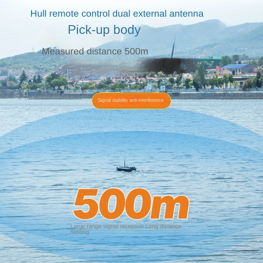 RC Bait Boat GPS Long Range 500m Water Resistant for Carp Fishing Large Bait Capacity Angler