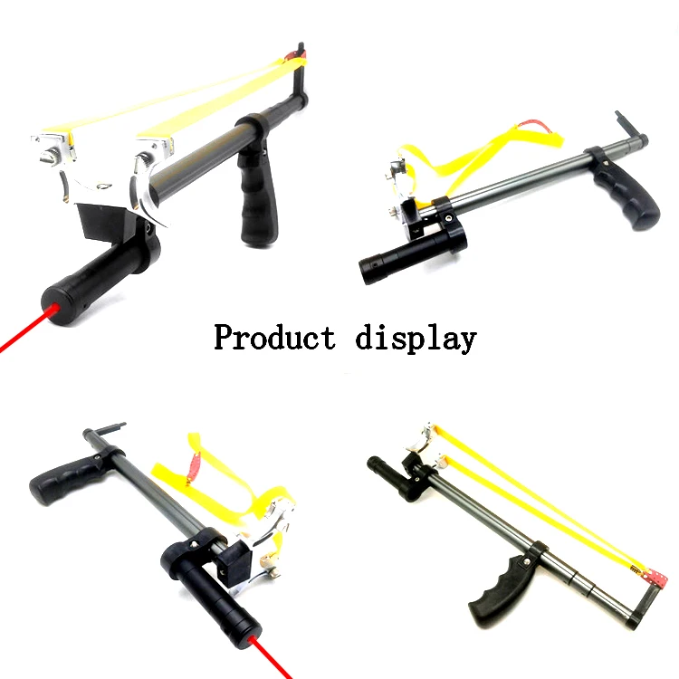 Manufacturer wholesale long rod laser outdoor shooting slingshot metal hunting slingshot