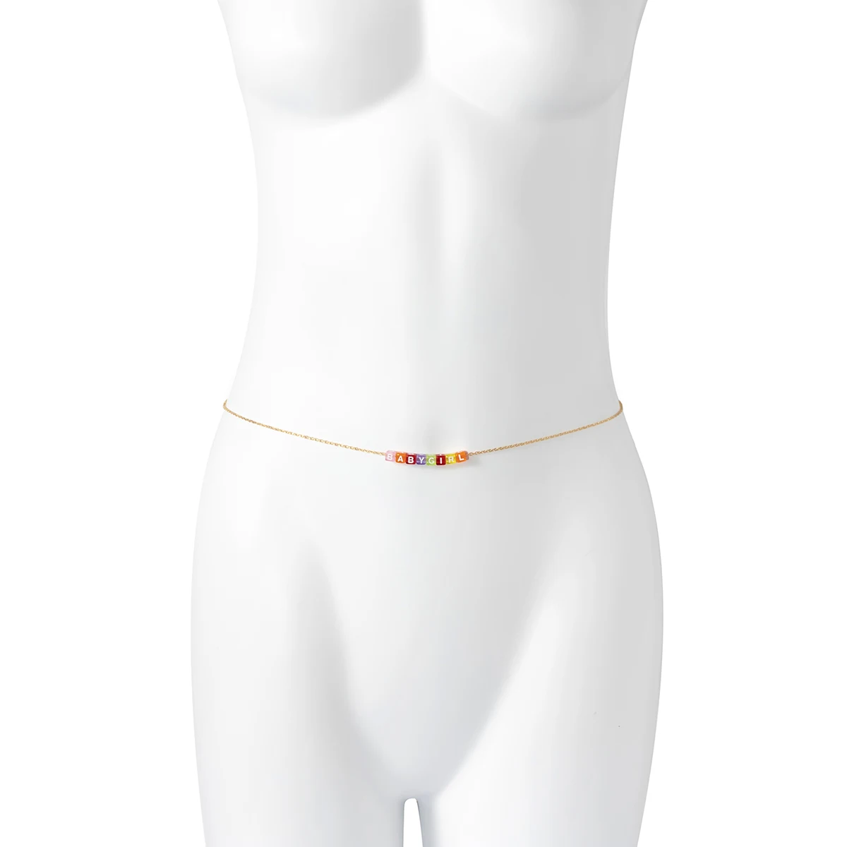 
SHIXIN Colorful Acrylic Beaded Waist Chain BABY GIRL Letter Belly Chain Wholesale Sexy Body Chain for Women 
