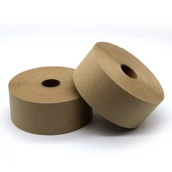 60g Carton Packing Tape Custom With logo Printing Brown Natural Paper Tape Water Activated Tape