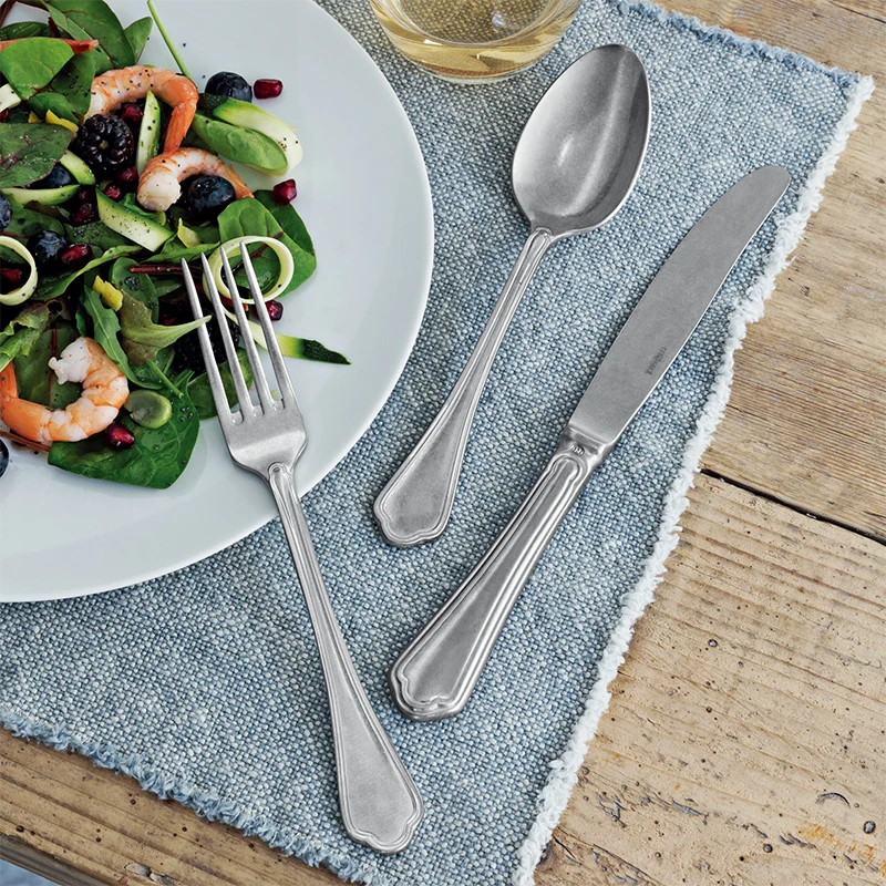 Hot selling home hotel Steak restaurant used flatware cutlery set black and silver stainless steel cutlery