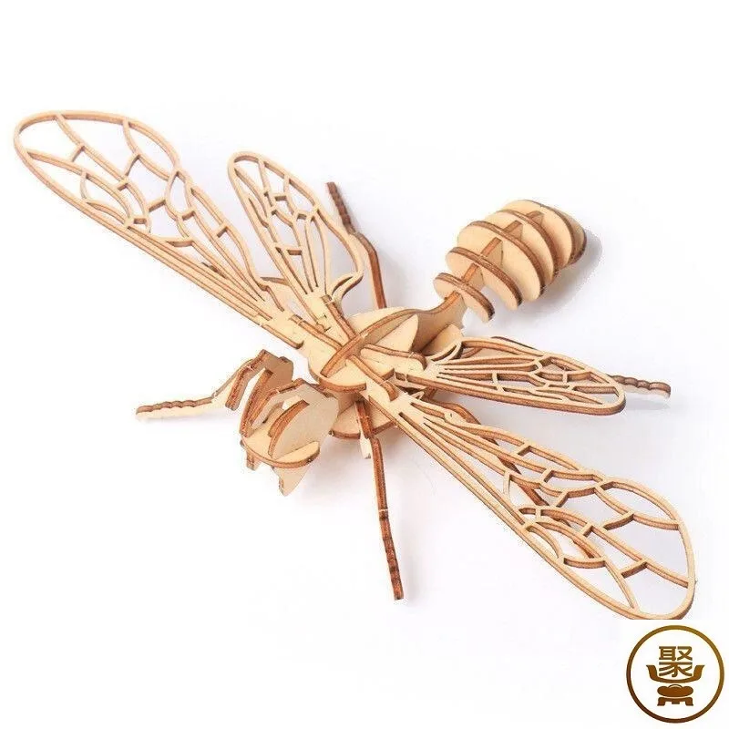 Hot selling High Quality 3 D Innovative Cute Wooden Puzzle and Educational diy toys  Insects Shape Toys for Kids