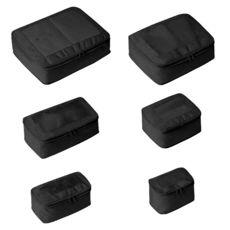 Customizable Lightweight Rpet Fabric Flight Travel Accessories Packing Cubes Set With Zippers Travel Accessory