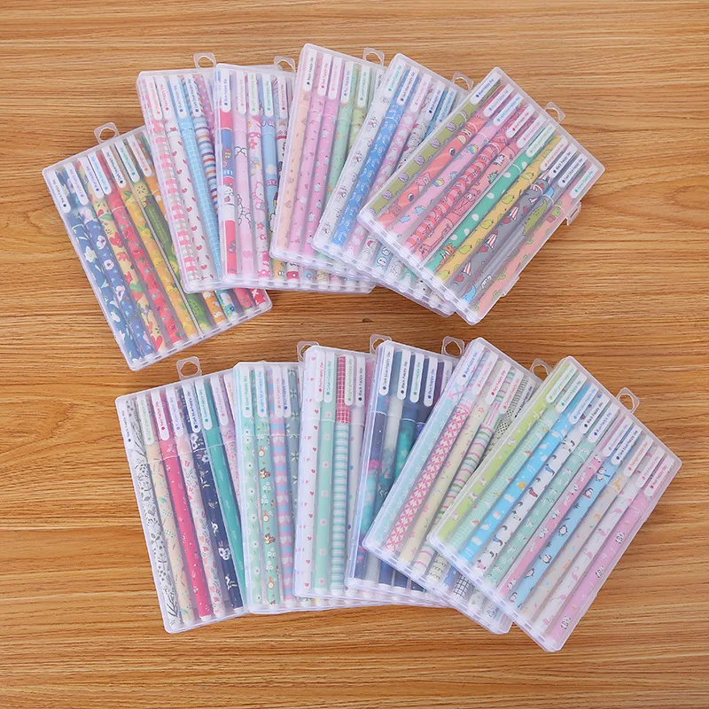 Wholesale Kawaii Gift School Stationery 10 Colors Kids Cute Anime Gel Pen Custom Multi-Color Plastic Cartoon Ballpoint Pens