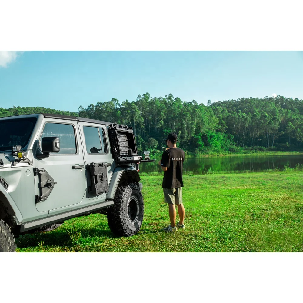 Maiker Tacmolle Series Aluminum Multifunctional Storage Box With Folding Table For Jeep Wrangler JL Accessories
