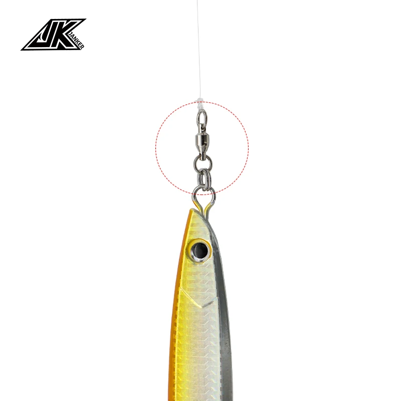 JK BBTS 304 Stainless Steel Material Swivels Solid Double Welded Rings Terminal Tackle Ball Bearing Swivel Fishing Accessories