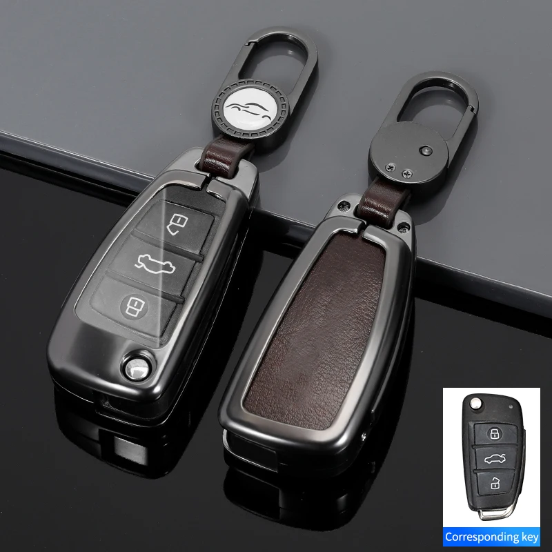 Car Remote Key Cover Holder Leather Case Accessories Keychain Shell Bag for Audi Q3 Q2L QAI S3 R8 A3 Q7 A6L A6 Car Case