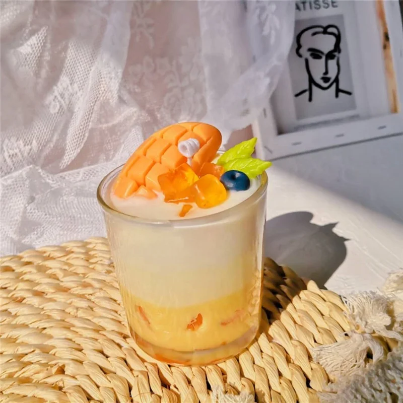 DessS candle mango Yangzhi manna yoghurt cup drink scented candle home furnishings decoration gifts friends birthday crowd