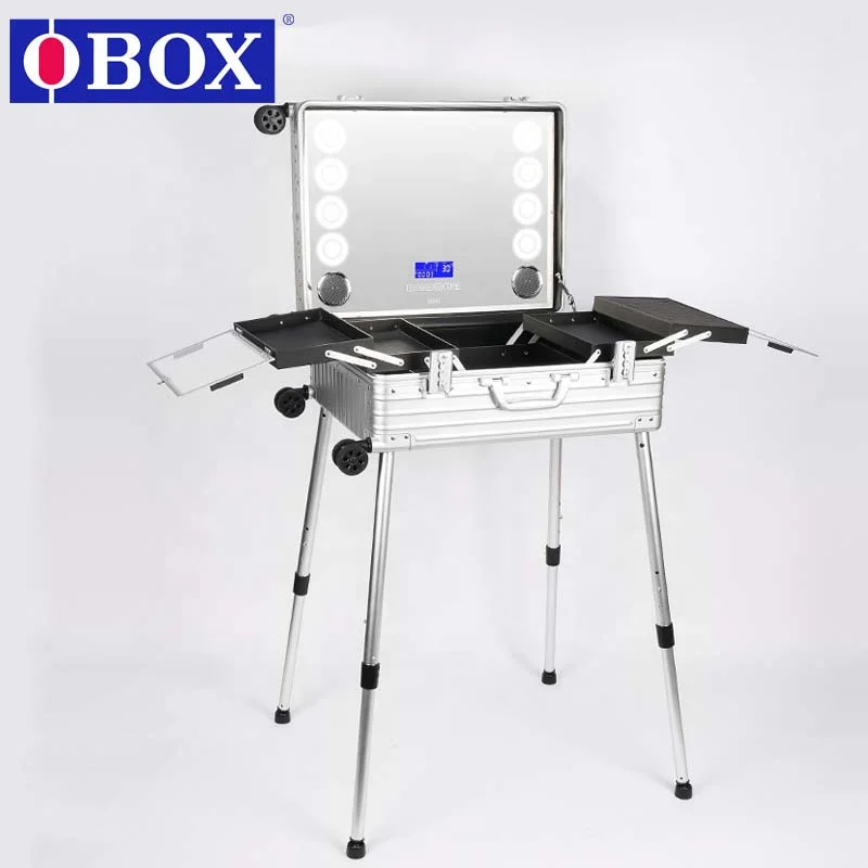 Best selling aluminum Cosmetic Trolley case rolling nail polish organizer case for nail manicure