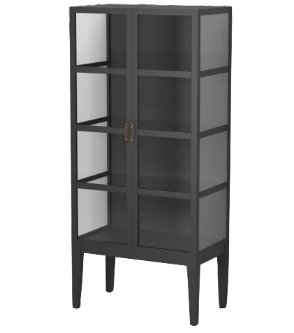 Modern design style hot selling wood body glass door furniture living room storage high display cabinet