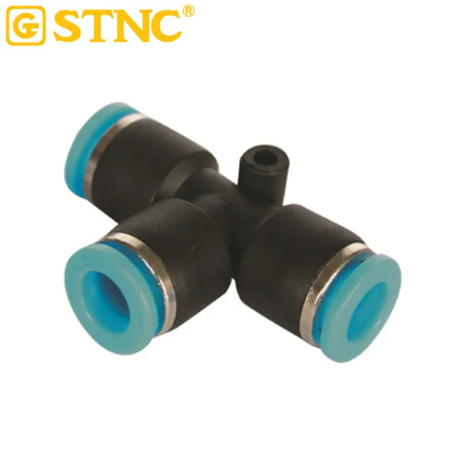 STNC Hot Sales YPE Series Grey White Color Union Tee Push In One Touch Quick Connector Fitting For Pneumatic Parts