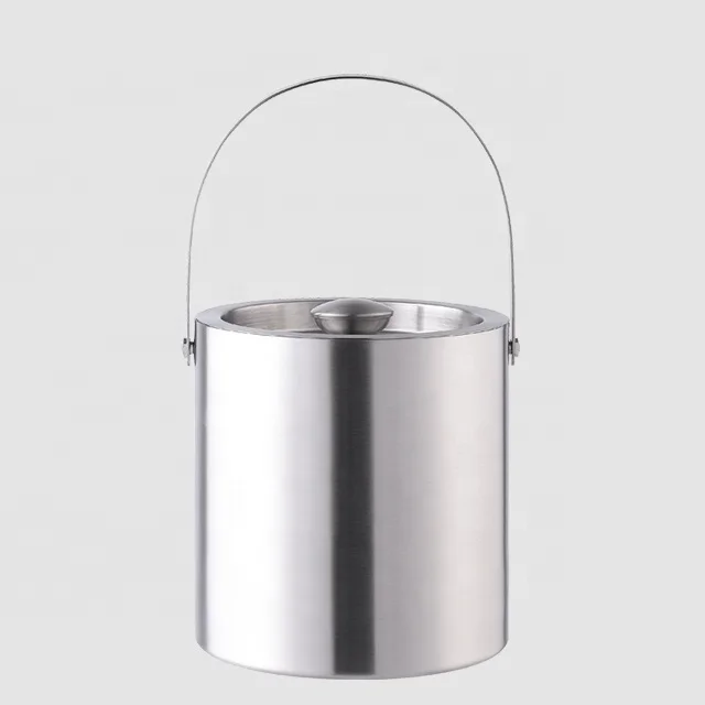 Factory Direct 2.5L double wall wine cooler stainless steel small metal champagne beer ice bucket with lid
