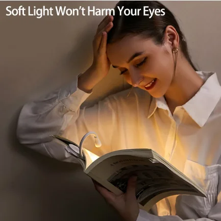 Portable vertical clip dual-use reading light mini clip book light USB charging student dormitory eye protection night light