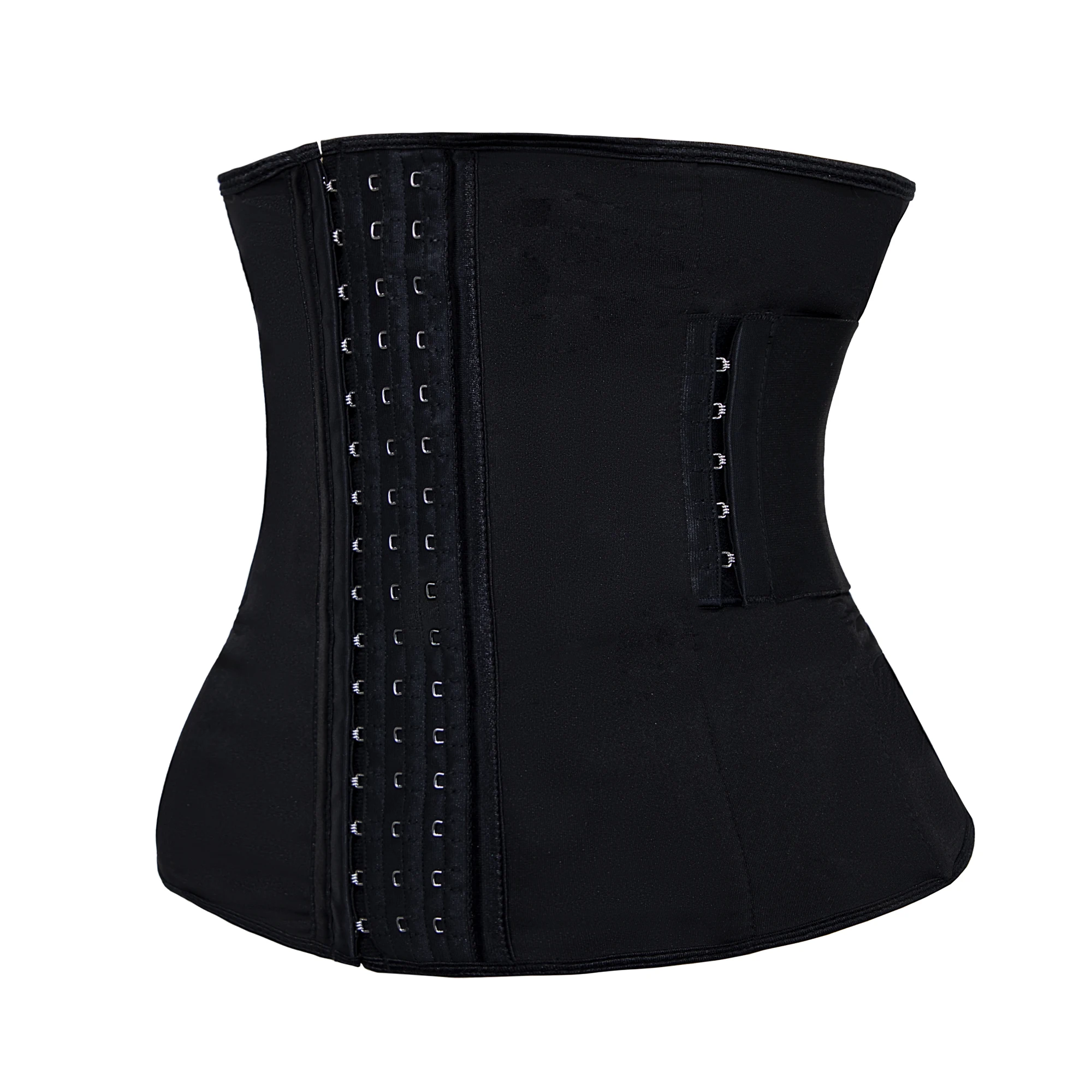 NANBIN Wholesale Custom Logo Adjustable Black Steel Bones Tummy Control  Waist Trainer For Ladies