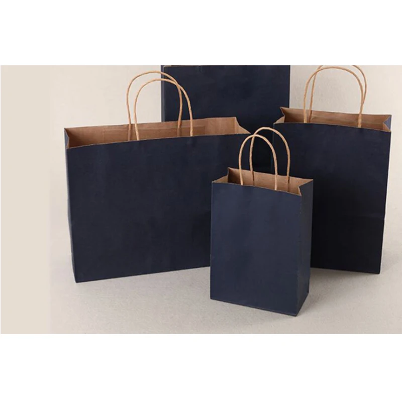 dark blue dark green light blue light green rose red color brown orange yellow paper bag custom logo printing bags paper