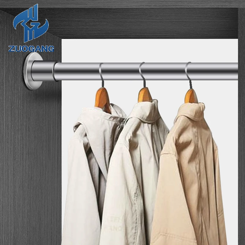 Closet Rod Holder Support Rod Flanges Stainless Steel Wardrobe Clothes Tube Hanging Rail Holder Support Rod Flanges