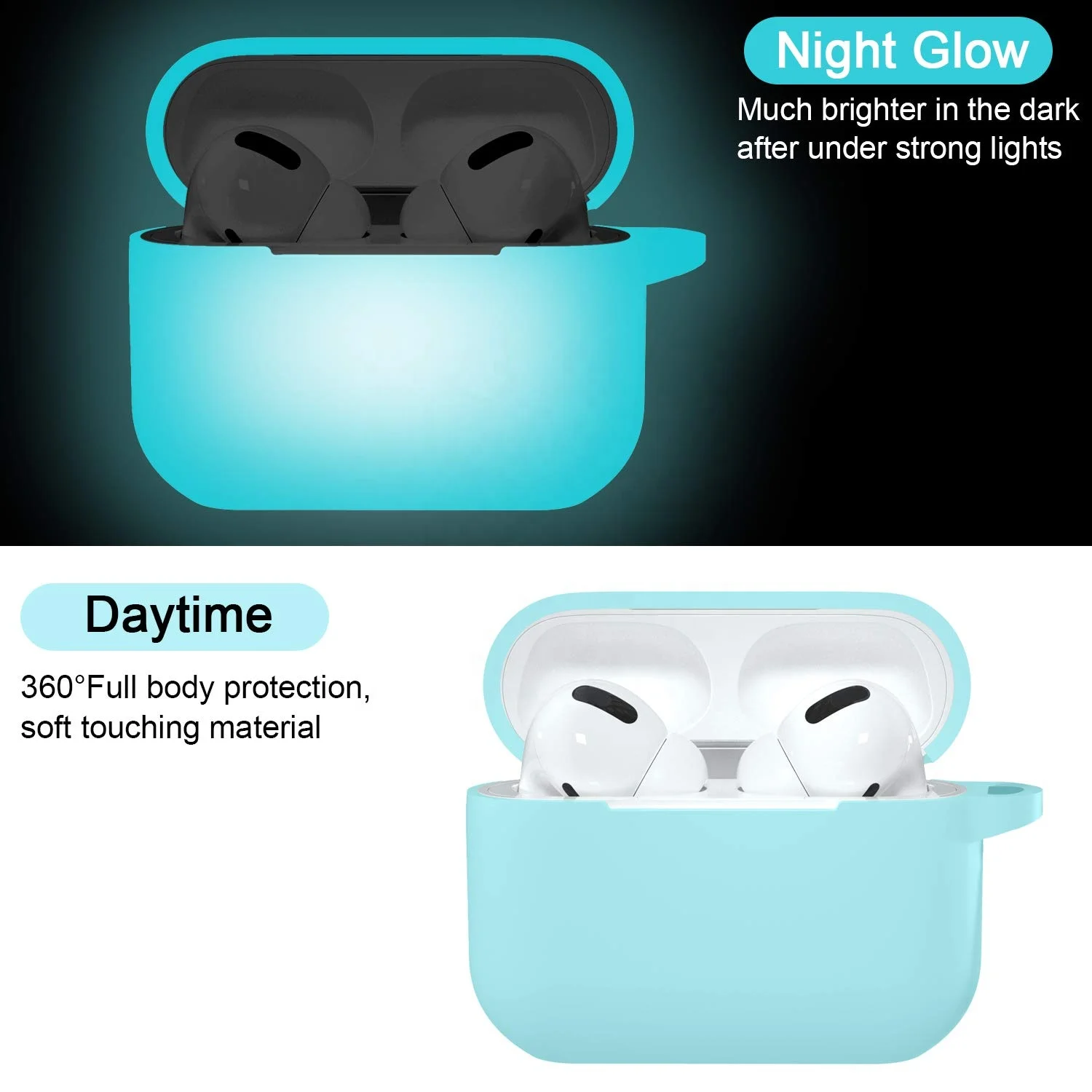 Night Vision Case Earphone Protector Glowing in Dark Silicone Charging Case Cover for Airpods Pro