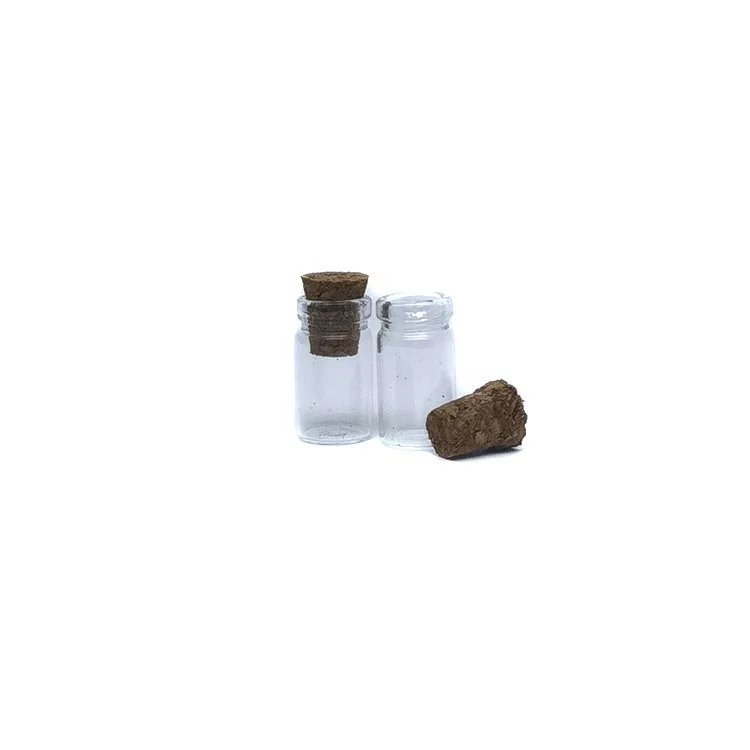Wholesale glass vials for seed flower matches packaging empty glass bottle with cork tip stoppers