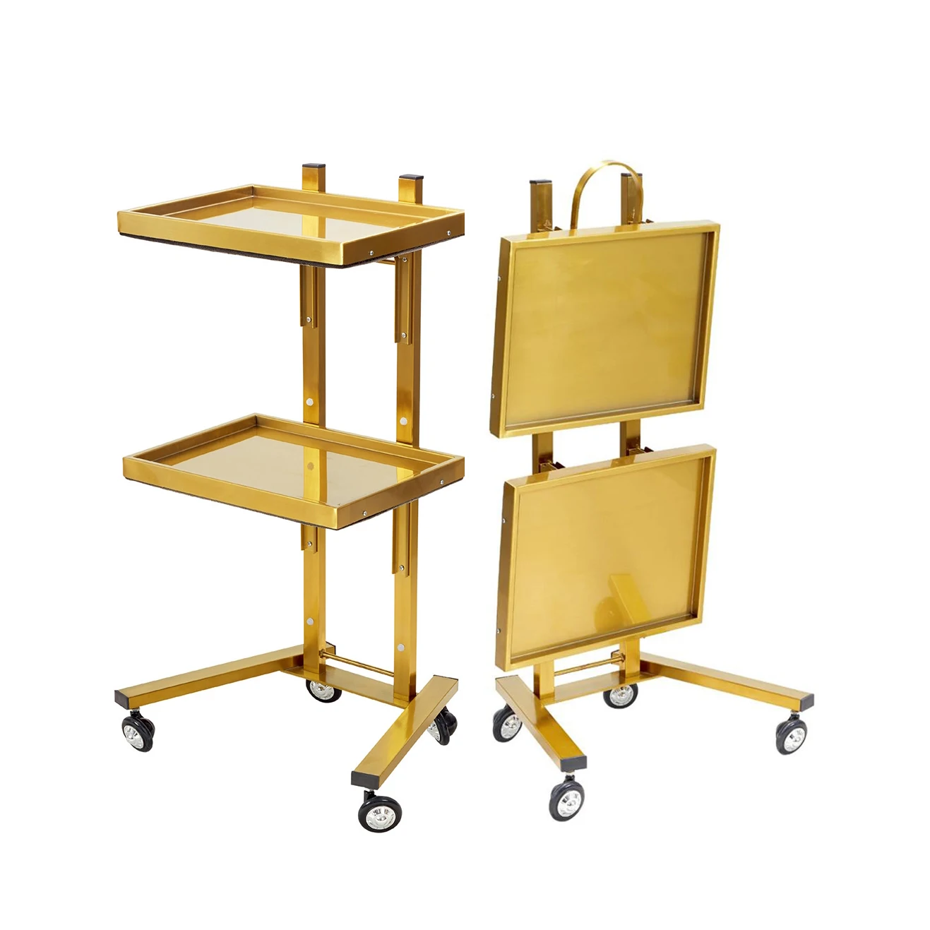 Antlu Luxury Gold Metal SPA Salon Trolley Cart Beauty Hairdresser Barber Trolley for Salon Equipment Furniture