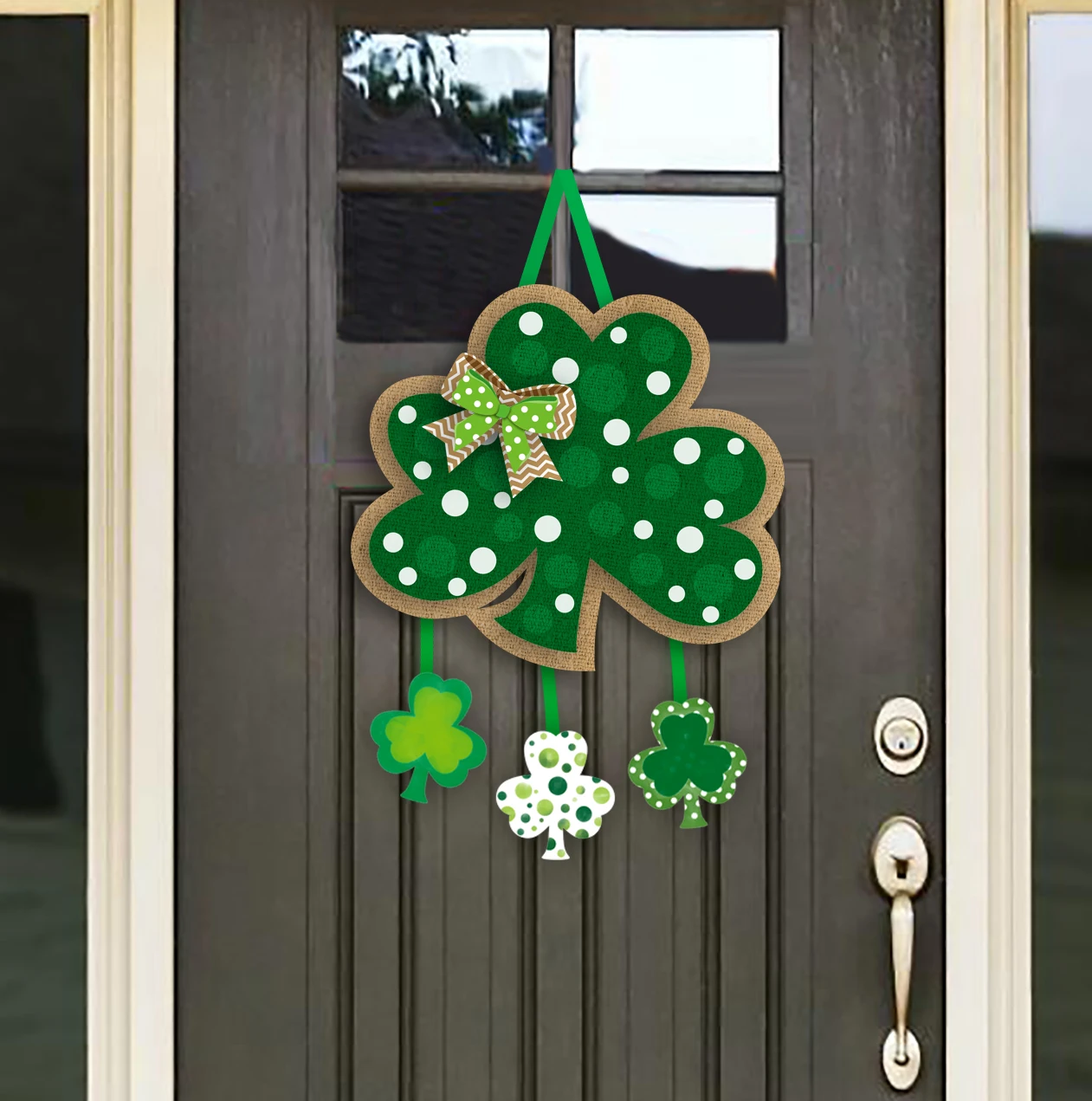 Party Supplies St. Patricks Day Green Lucky Clover Door Hanging Decoration Sign For Holiday Party Daily Decorations