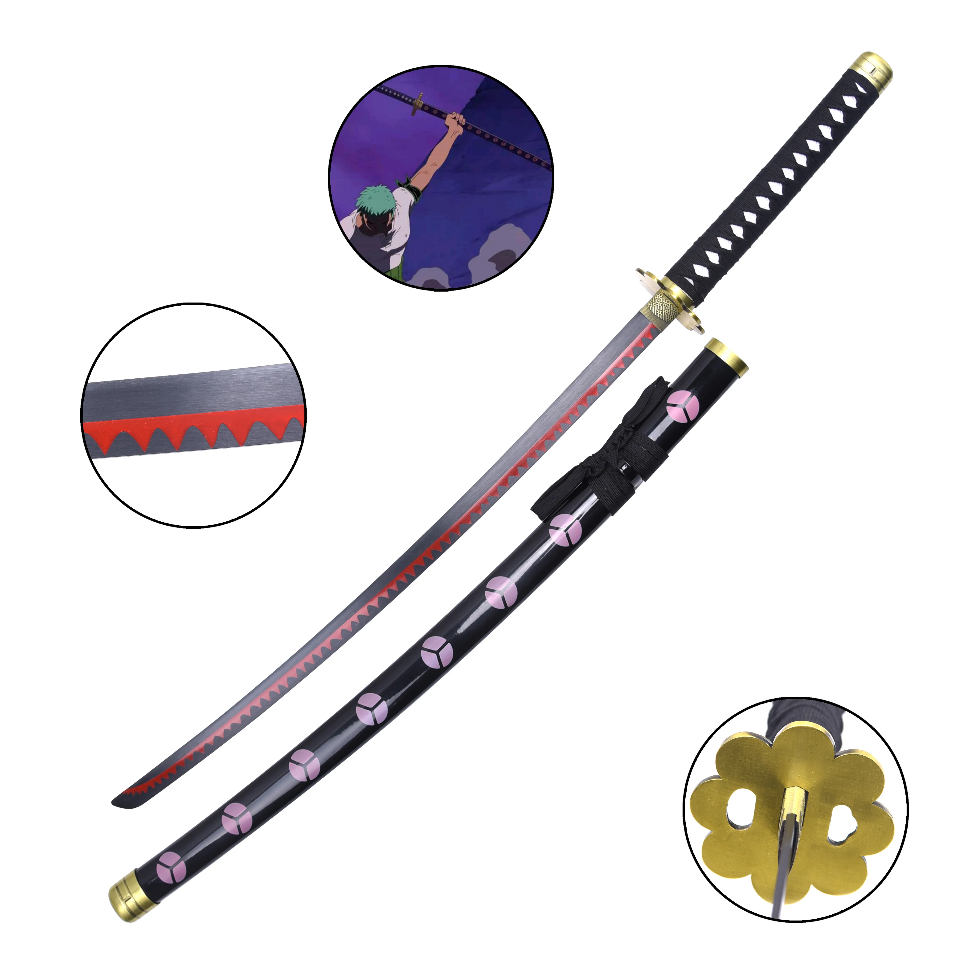 Hot Sale Carton Bamboo Blunt Blade Shusui Long Sword bleach anime swords for One Piece zoro