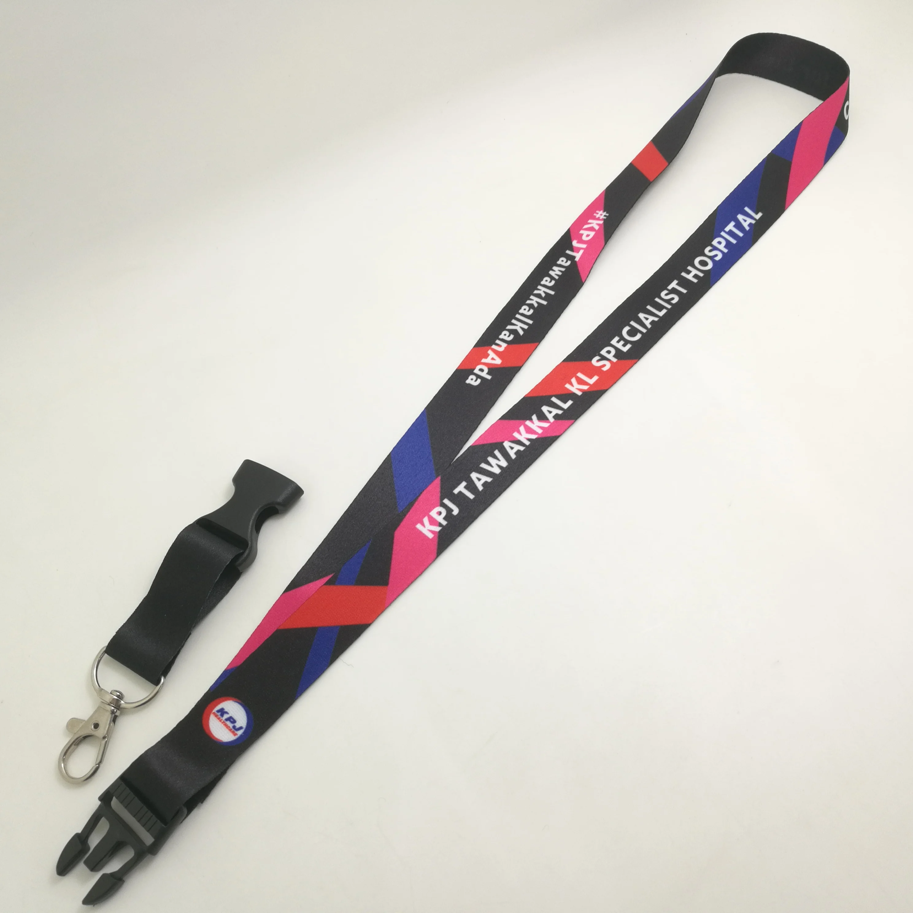 polyester lanyard promotional  with custom colorful  print  heat transfer